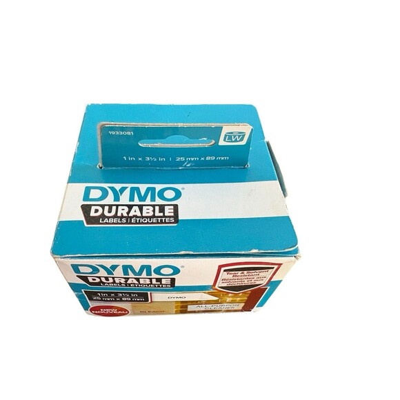 Dymo 1933081 Lw Durable 1”X 3 1/2”White Poly Labels 700 Labels New Sealed Labels - Picture 6 of 7